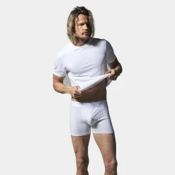 Resteröds 2 e bambus crew neck slim fit T-shirts* Nat T-Shirts|Undertrøjer