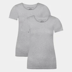 Bamboo Basics 2 pak grå kortærmet bambus T-shirt til damer fra*Dame T-Shirts