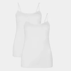 Bamboo Basics 2 pak bambus tank top med tynde stropper til damer fra*Dame Toppe|Undertrøjer