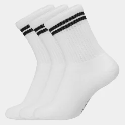 Copenhagen Bamboo 3 par e bambus tennissokker med sorte striber*Børn Strømper|Tennissokker