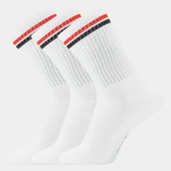 Copenhagen Bamboo 3 par e bambus tennissokker med rød/blå striber*Børn Strømper|Tennissokker