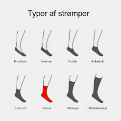 Copenhagen Bamboo 3 par e bambus tennissokker med rød/blå striber*Børn Strømper|Tennissokker