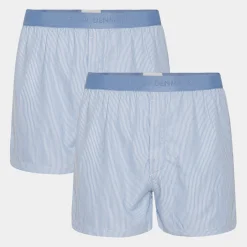 JBS of Denmark 2 par lyseblå stribet bambus boxershorts* Underbukser