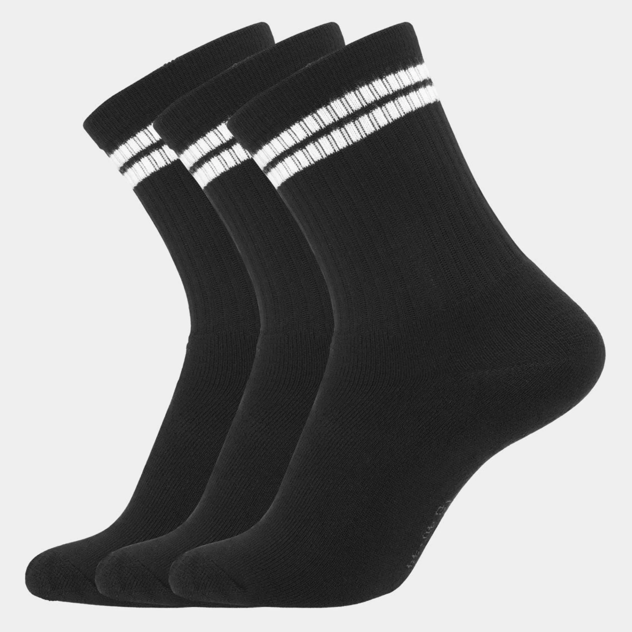 Copenhagen Bamboo 3 par e bambus tennissokker med hvide striber*Børn Strømper|Tennissokker