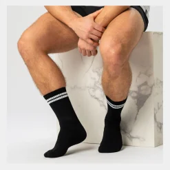 Copenhagen Bamboo 3 par e bambus tennissokker med hvide striber*Børn Strømper|Tennissokker