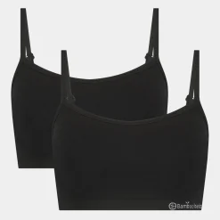 Bamboo Basics 2 stk bambus BH med tynde stropper sort til dame fra Bamboo Basic*Dame Bh'Er Uden Bøjle