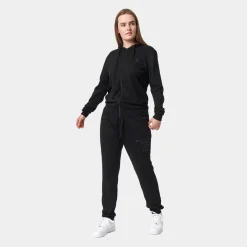 Copenhagen Bamboo Bambus hoodie med lynlås joggingsæt i sort til damer fra*Dame Joggingsæt