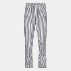 JBS of Denmark Hvide bambus pyjamasbukser med brede grå striber* Natbukser