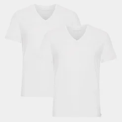 Copenhagen Bamboo e slim fit v-hals bambus T-shirts - 2 pak* Nat T-Shirts|Undertrøjer