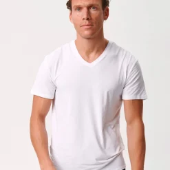 Copenhagen Bamboo e slim fit v-hals bambus T-shirts - 2 pak* Nat T-Shirts|Undertrøjer