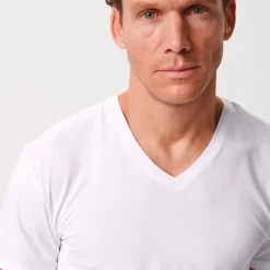 Copenhagen Bamboo e slim fit v-hals bambus T-shirts - 2 pak* Nat T-Shirts|Undertrøjer