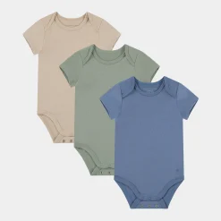 Bamboo Basics Kortærmet bambus body - , grøn, beige - fra*Børn Bodyer