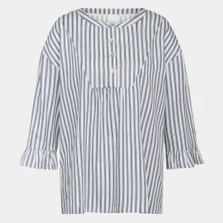 CCDK Ninna bambus nattrøje - blå hvide striber*Dame Nattoppe Og -Skjorter