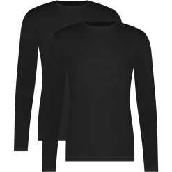 Bamboo Basics Ralph bambus langærmet T-shirt med rund hals - sort 2 pak* Langærmet T-Shirts