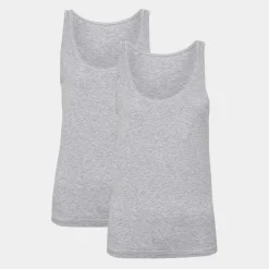 JBS of Denmark Skøn grå bambus top til dame med brede stropper fra*Dame Toppe|Undertrøjer