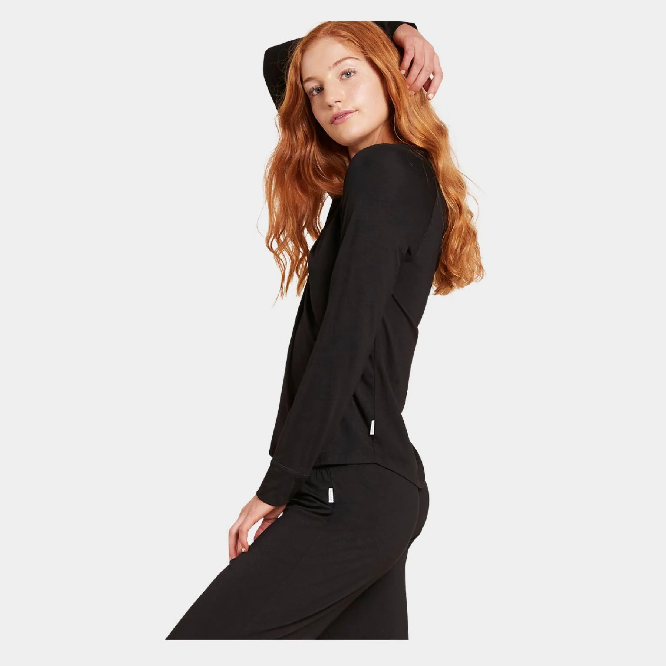 Boody dame raglan bambus lounge T-shirt med lange ærmer fra*Dame Nattoppe Og -Skjorter|Langærmet T-Shirts