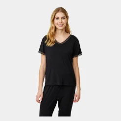 CCDK Superblød kortærmet bambus nattrøje med blondekant fra*Dame Nattoppe Og -Skjorter