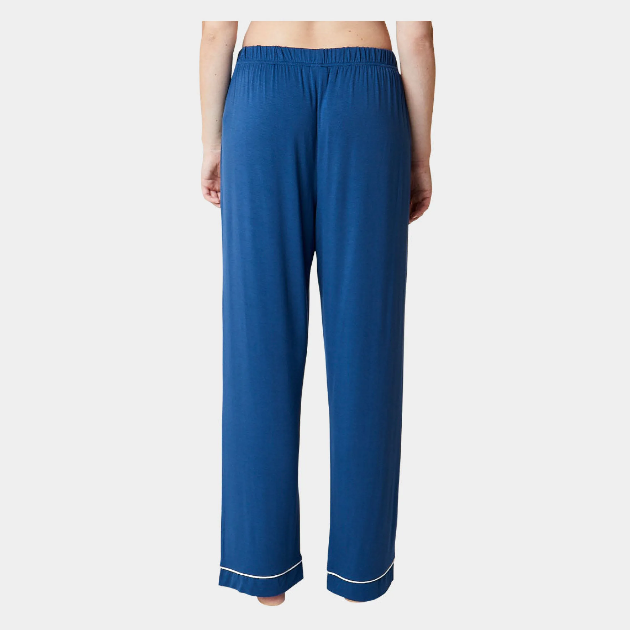 CCDK Superbløde blå bambus natbukser med tittekant fra*Dame Natbukser Og -Shorts