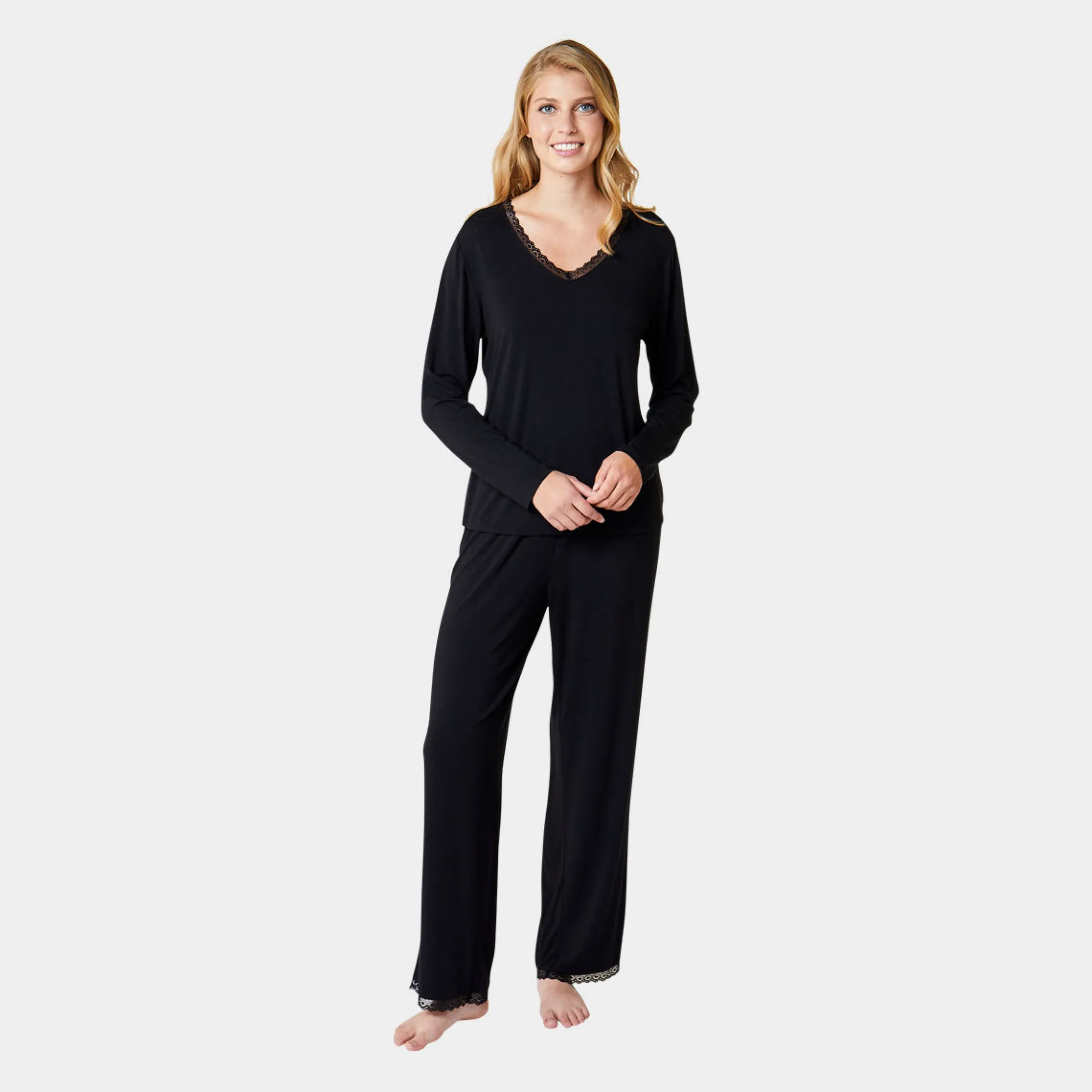 CCDK Superbløde e bambus natbukser med blondekant fra*Dame Natbukser Og -Shorts