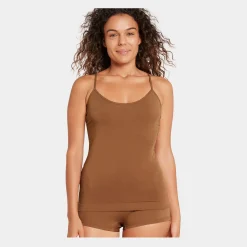 Boody Tan bambus top med tynde stropper til dame fra*Dame Toppe|Undertrøjer